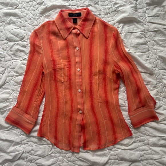 y2k sheer silk button down top - Picture 8 of 8